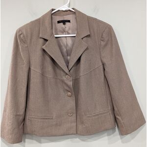 David Meister Tan Brown Three Button Blazer Size 10
